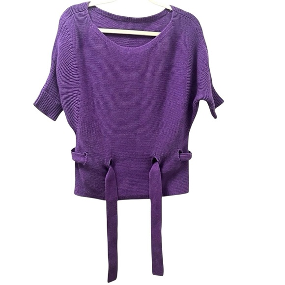 Club Monaco Janelle 100% Cashmere Purple Wrap Sweater Crop S/P - Picture 3 of 8
